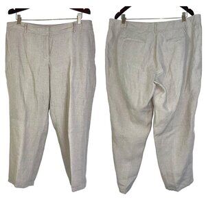 Eileen Fisher 100% organic linen wide-leg pants beige womens 16